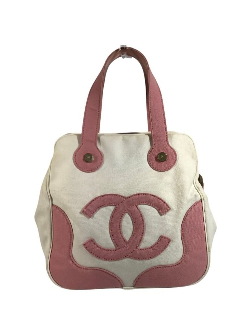 Chanel Handbag CC Logo Marshmallow Canvas Pink